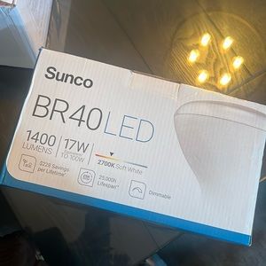 Sunco 6 Pack BR40 Light Bulb, LED Indoor Flood Light, Dimmable, 2700K Soft White